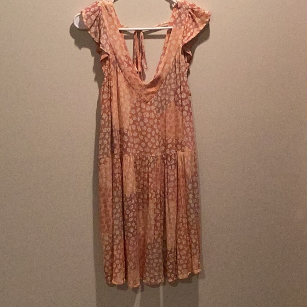 Promesa Peach Floral Swim Coverup